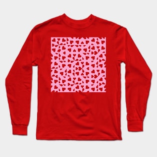 Light Pink and Red Valentine's Checkers Long Sleeve T-Shirt